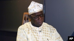 Former Nigerian President Olusegun Obasanjo at a recent interview in Washington, D.C.