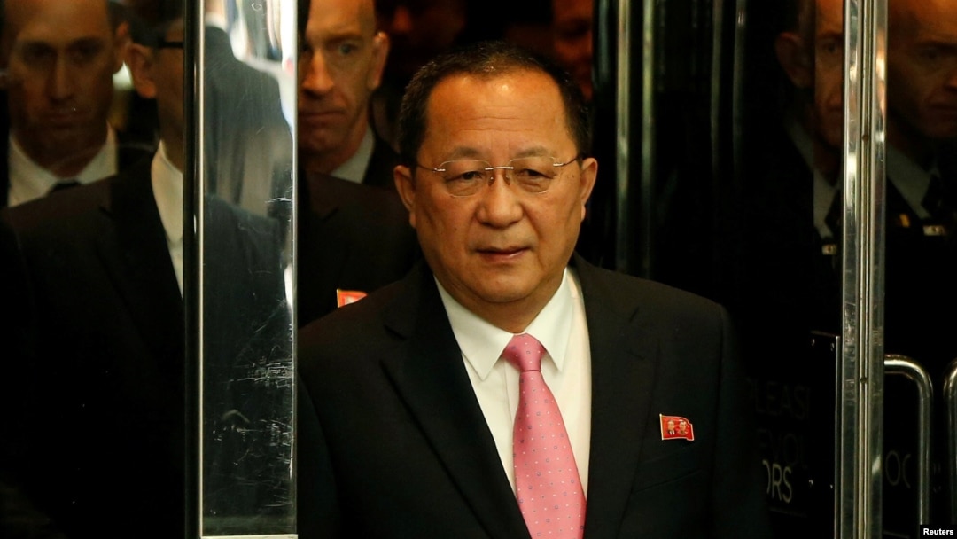 Ông Ri Yong-ho khi còn là ngoại trưởng Triều Tiên, ảnh chụp ở New York, tháng 9/2017. 