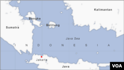 Map showing location of Jakarta, Indonesia