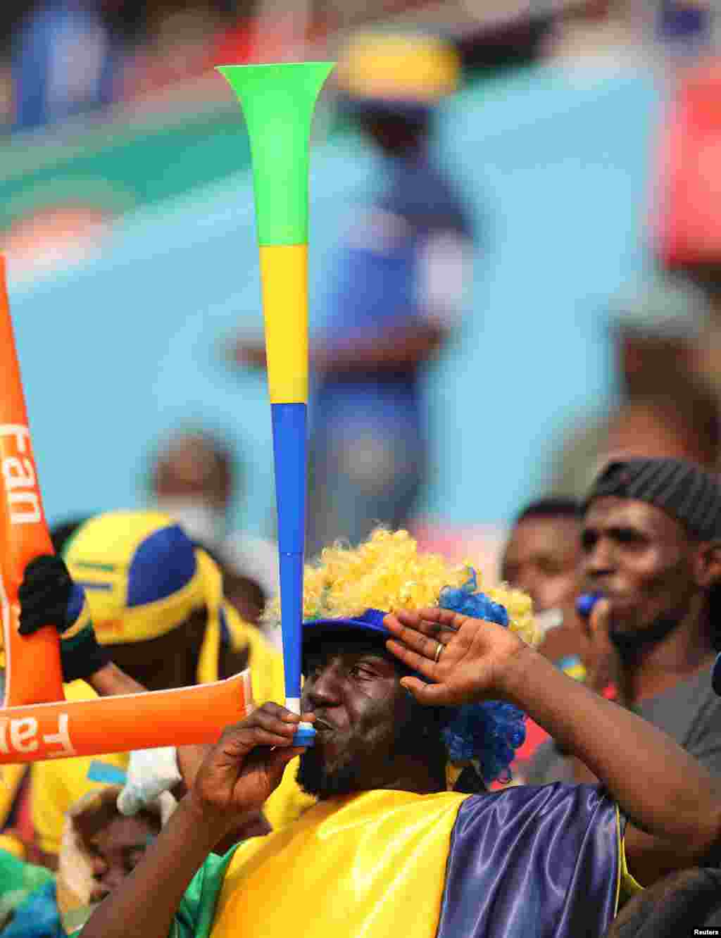 Gabon fans in Cameroon on Jan. 23, 2022.