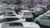  A batch of electrical vehicles for sale parked at a car yard in Addis Ababa, Oct. 3, 2024. 