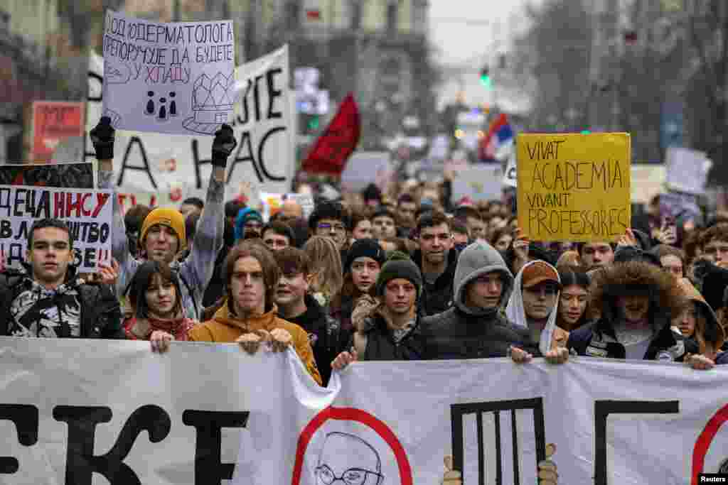 Protest u Beogradu (REUTERS/Marko Djurica)