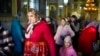 FILE - A woman leaves at the end of a religious service inside the Saint John the Baptist cathedral in Comrat, the capital of Gagauzia, an autonomous part of Moldova, Nov. 2, 2024.