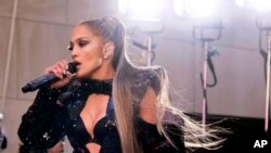 FILE - Jennifer Lopez performs on NBC's "Today" show at Rockefeller Plaza in New York