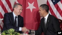 رجب طیب اردوغان، نخست وزیر ترکیه در دیدار با باراک اوباما، رییس جمهوری آمریکا