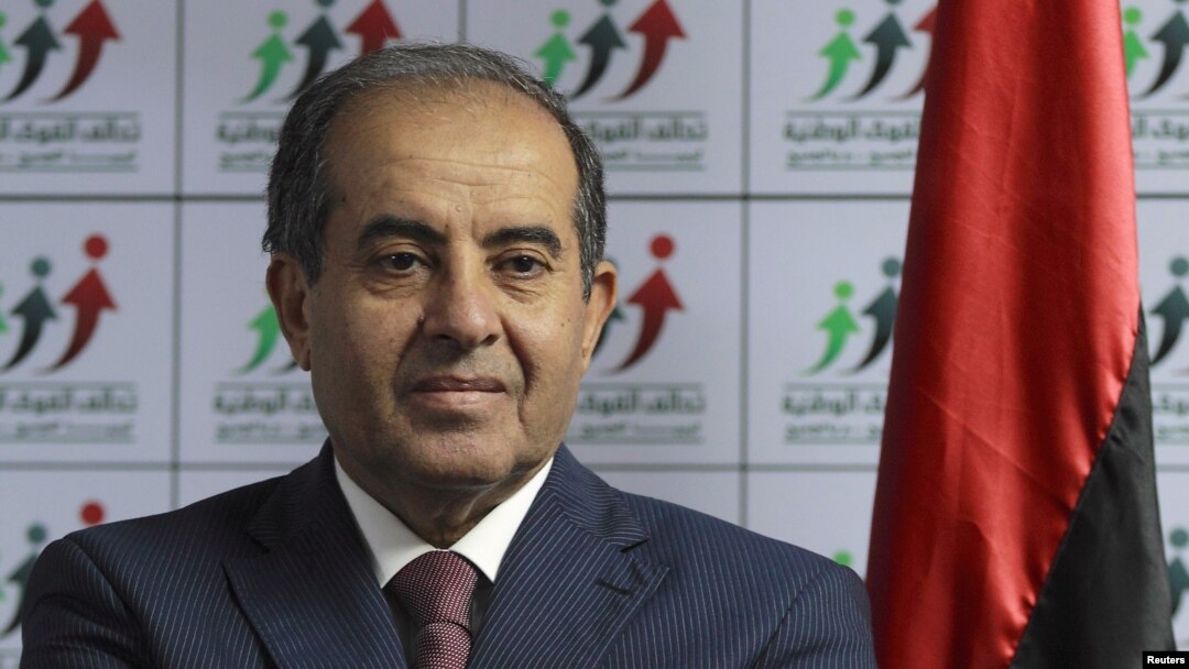 Mahmoud Jibril, kepala aliansi pasukan nasional Libya (NFA), dalam konferensi pers di Tripoli (8/7). 