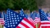 American flag, cemetery