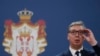 Президент Сербии Александр Вучич во «Дворце Сербия» в Белграде, в пятницу, 25 октября 2024 года. (Фото AP / Дарко Войинович)