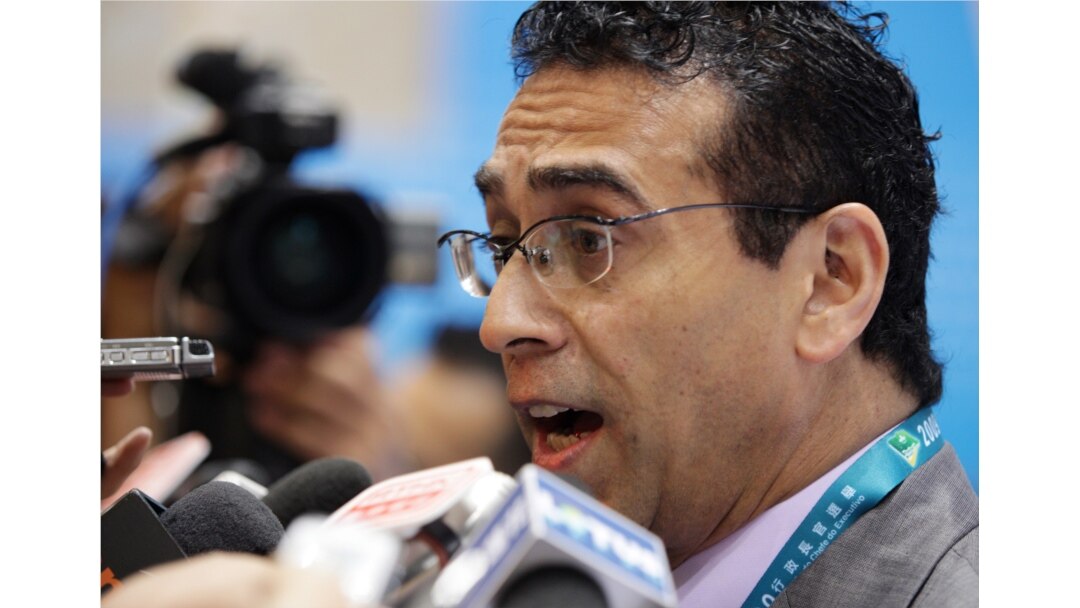 FILE - Macau lawmaker and member of the election committee, Jose Coutinho, speaks to the media, July 26, 2009.