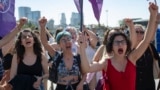 Outside an Istanbul courthouse, supporters of We Will Stop Femicide Platform react after the rejection of a case seeking to ban the women's rights group, Sept. 13, 2023. Turkey ranks among the world's worst countries for violence against women. 