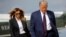 U.S. President Donald Trump and first lady Melania Trump board Air Force One as they depart Washington on campaign travel to participate in the first presidential debate with Democratic presidential nominee Joe Biden in Cleveland, Ohio.