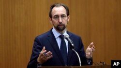 U.N. High Commissioner for Human Rights Zeid Ra’ad al Hussein is seen speaking in a June 24, 2015, photo.