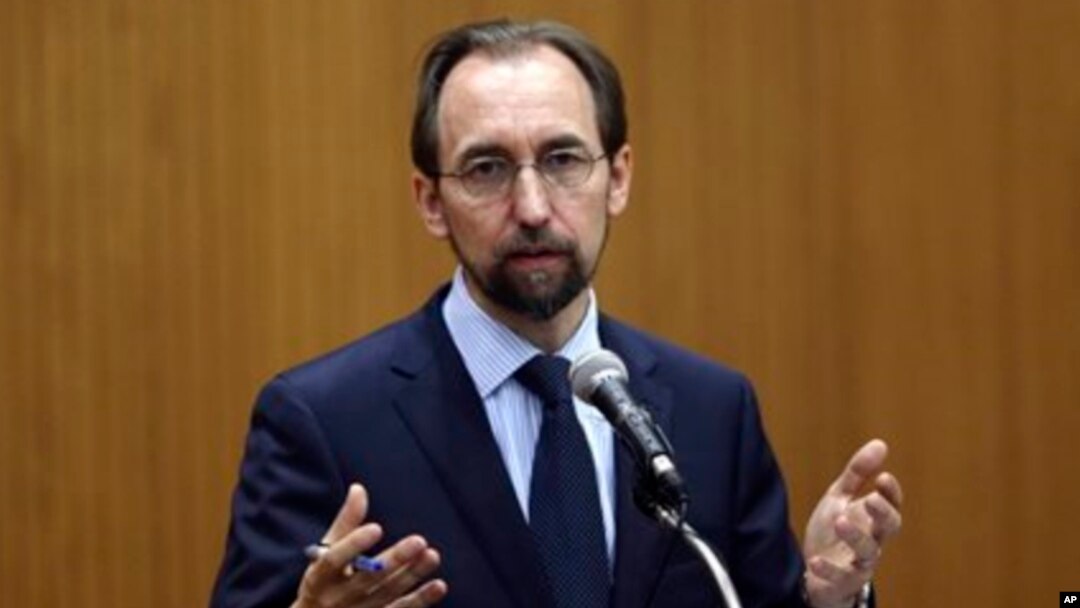 FILE - U.N. High Commissioner for Human Rights Zeid Ra’ad Al Hussein says Central African Republic's U.N. peacekeepers and local authorities must take on armed groups more robustly in order to stop abuses.