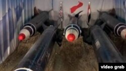 نمونه ای از موشک های بالستیک برکان که حوثی های یمن استفاده می کنند. 
