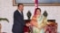 Prime Minister Hun Sen and Nepalese President Bidhya Devi Bhandari meet at the Asia-Pacific Summit 2018 in Nepal, November 30, 2018. (Photo from Facebook, Samdech Hun Sen, Cambodian Prime Minister)