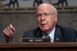 FILE - Sen. Patrick Leahy, D-Vt., speaks on Capitol Hill in Washington, Aug. 5, 2020.