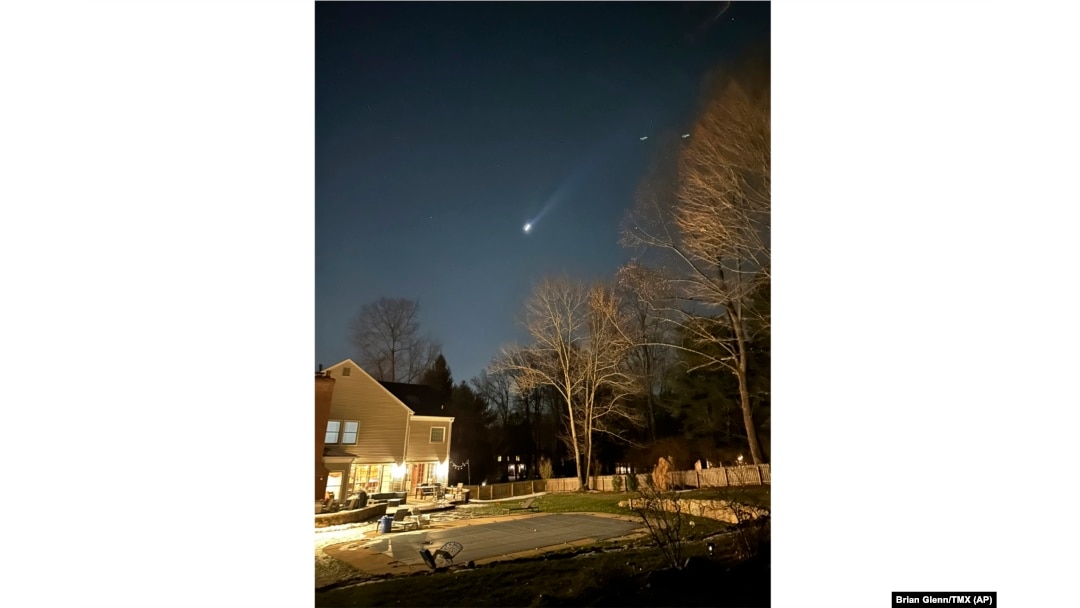 FILE - This photo provided by Brian Glenn shows what appears to be multiple drones flying over Bernardsville, New Jersey, Dec. 5, 2024.