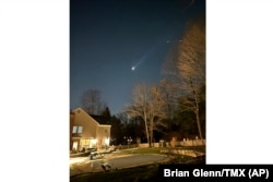 FILE - This photo provided by Brian Glenn shows what appears to be multiple drones flying over Bernardsville, New Jersey, Dec. 5, 2024.