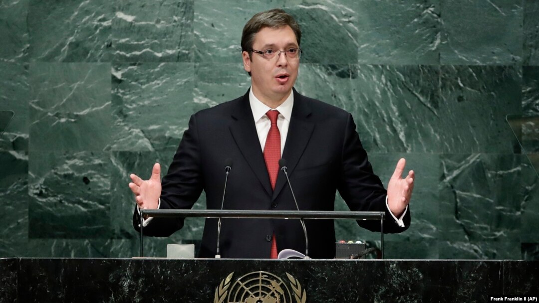 Premijer Srbije Aleksandar Vučić prilikom današnjeg obraćanja Generalnoj skupštini UN