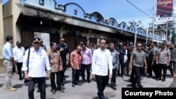 Presiden Jokowi saat meninjau Pasar Wouma Wamena, 28 Oktober 2019. (Foto: Humas Polda Papua)