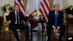 El presidente de Francia, Emmanuel Macron, se reunió con el presidente de EE.UU., Donald Trump, en Londres el martes, 3 de diciembre de 2019.