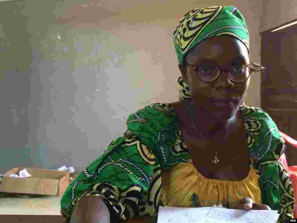 Jamesetta Munah Cooper works at the YMCA in Ganta, Liberia, April 7, 2014. (Benno Muchler/VOA)