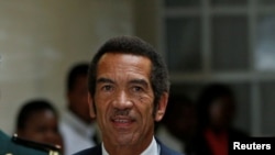 FILE- Ian Khama, Botswana's former President arrives at the Botswana-South Africa Bi-National Commission (BNC) in Pretoria, South Africa, November 11, 2016.