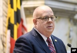 Maryland Gov. Larry Hogan delivers his annual State of the State address to a joint session of the legislature in Annapolis, Md., Feb. 5, 2020.