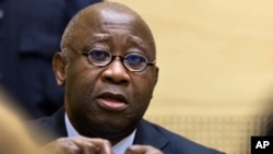 Former Ivory Coast President Laurent Gbagbo attends a confirmation of charges hearing at the International Criminal Court (ICC) in The Hague, Netherlands, February 19, 2013. 