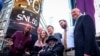 Current and former SNL cast members ring the opening bell in honor of “Saturday Night Live’s” 50th Anniversary at the Nasdaq Market in New York Feb. 14, 2025.