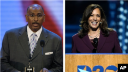 Former RNC Chairman Michael Steele (left) Democratic Vice Presidential Candidate Kamala Harris