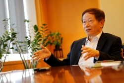 台灣半導體巨頭TSMC主席劉德音在接受采訪。（2018年8月31日）
