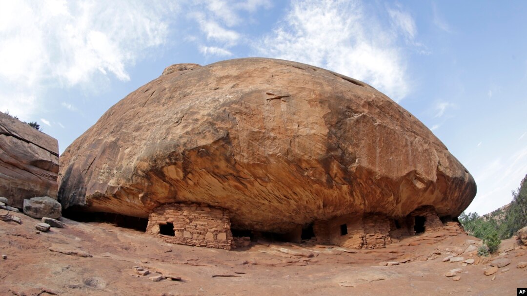 FILE - In this June 22, 2016 photo, the "House on Fire" ruins is shown in Mule Canyon, near Blanding, Utah in Bears Ears National Monument. 