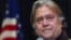 Former White House strategist Steve Bannon speaks during the Red Tide Rising Rally supporting Republican candidates, Oct. 24, 2018, in Elma N.Y. Friday in Toronto, Bannon debated conservative commentator David Frum.