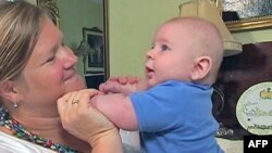 A mother and her baby