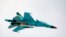 Pesawat pengebom tempur Sukhoi SU-34 yang membawa Presiden Rusia Dmitry Medvedev mengudara di pangkalan udara Kubinka di luar Moskow, 28 Maret 2009. (Foto: Reuters)