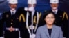 Taiwan President Tsai Ing-wen attends the delivery ceremony of six made-in-Taiwan Tuo Chiang-class corvettes at a port in Yilan