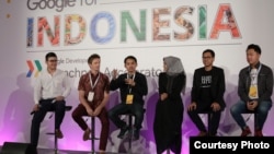 Beberapa perusahaan rintisan Indonesia mengadakan konferensi pers di Jakarta bulan Agustus 2016 setelah mengikuti program Google Launchpad Accelerator di Silicon Valley. (foto: Courtesy).
