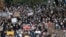 Thousands of protesters gather in Sydney, June 6, 2020, to support the movement of U.S. protests over the death of George Floyd.