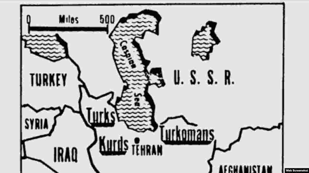 İranda yaşayan qeyri-fars etniklərin xəritəsi Associated Press - 1979