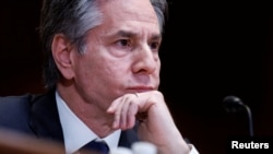 Menteri Luar Negeri AS Antony Blinken bersaksi di hadapan anggota Kongres AS di Gedung Capitol, Washington, pada 22 Maret 2023. (Foto: Reuters/Jonathan Ernst)