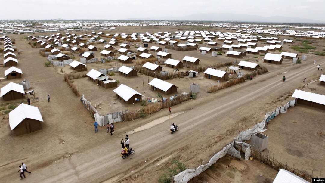 An aerial view shows recently constructed houses at the Kakuma refugee camp in Turkana District, northwest of Kenya's capital Nairobi, June 20, 2015.