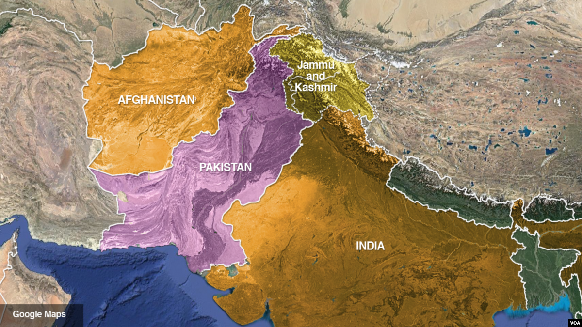 Asian map of india afghanistan