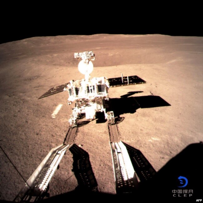 This picture taken Jan. 3, 2019, and received, Jan. 4, from the China National Space Administration (CNSA) via CNS shows a robotic lunar rover on the far side of the moon.