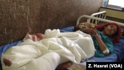 Madina, 10, was collecting firewood in Afghanistan when a roadside bomb went off. She is being treated in a hospital in eastern Jalalabad city, and doctors say she is in stable condition.