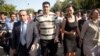 Azerbaijani military officer Ramil Safarov (C) walks in Martyrs' Alley, national memorial in the Azerbaijan's capital Baku, August 31, 2012.