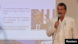 El vicecanciller cubano, Abelardo Moreno, dio una rueda de prensa en La Habana.