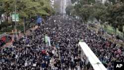 Las calles de Hong Kong continúan repletas de manifestantes prodemocracia el 1 de enero de 2020.