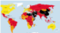 ایران و چند کشور دیگر به خاطر پائین بودن آزادی رسانه‌ها، در این نقشه به رنگ سیاه مشخص شده‌اند. عکس از: www.rsf.org