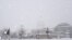 The US Capitol hardly visible in the background, in the middle of a snowstorm, Washington DC, 06 Feb 2010